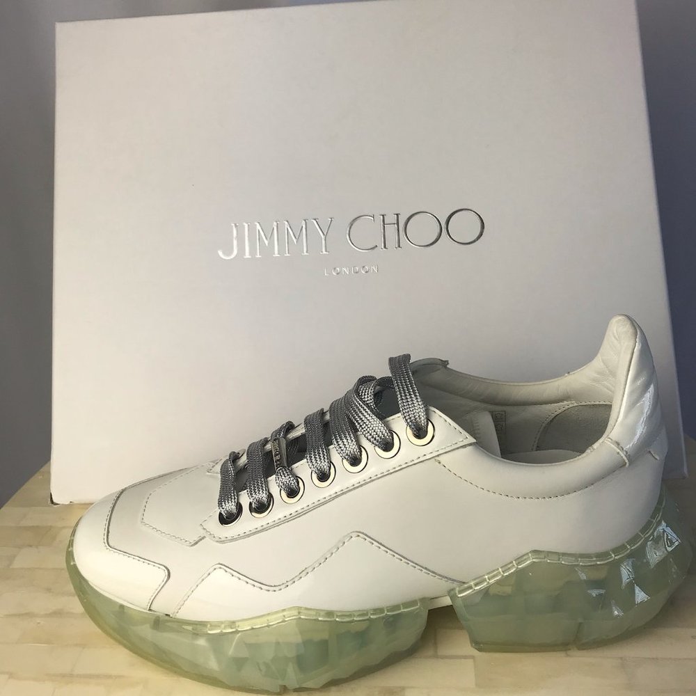 JIMMY CHOO Diamond /F Leather Sneakers - NEW! - Picture 12 of 13